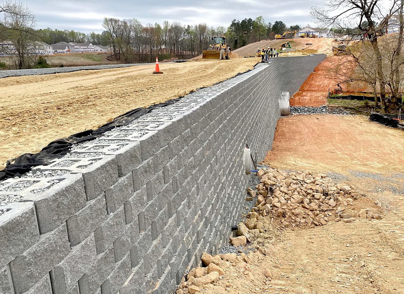 Retaining Wall Construction crews working in Grand Prairie, TX